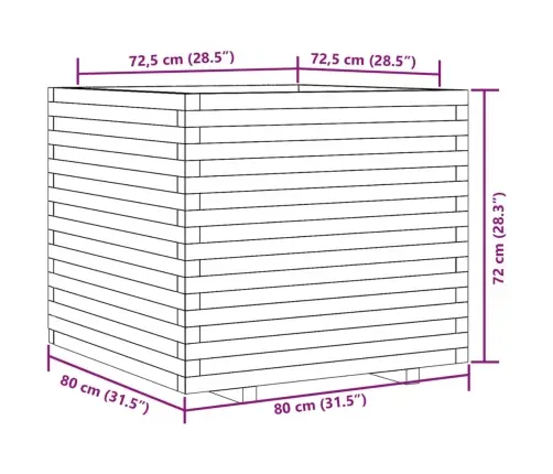 Sodo Lovelis, Vaško Rudas, 80X80X72cm Pušies Medienos Masyvas