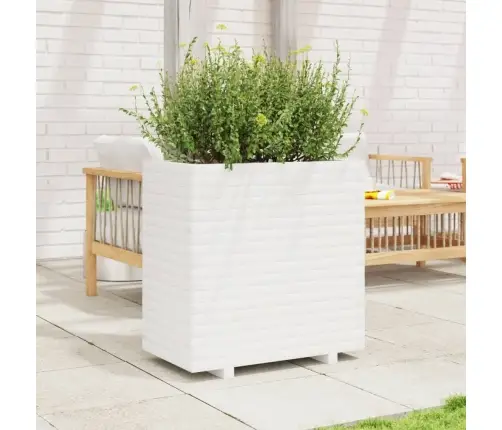 Sodo Lovelis, Baltas, 70X40X72cm Pušies Medienos Masyvas