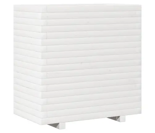 Sodo Lovelis, Baltas, 70X40X72cm Pušies Medienos Masyvas