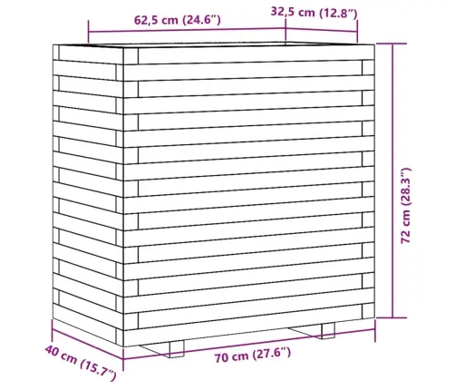 Sodo Lovelis, Baltas, 70X40X72cm Pušies Medienos Masyvas