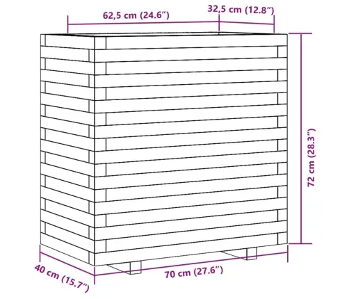 Sodo Lovelis, 70X40X72cm Impregnuota Pušies Mediena