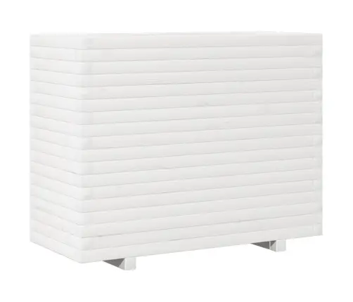 Sodo Lovelis, Baltas, 90X40X72cm Pušies Medienos Masyvas