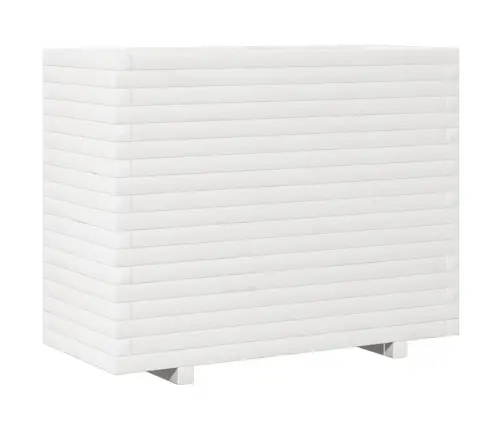 Sodo Lovelis, Baltas, 90X40X72cm Pušies Medienos Masyvas