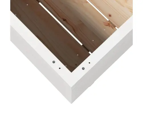 Sodo Lovelis, Baltas, 90X40X72cm Pušies Medienos Masyvas