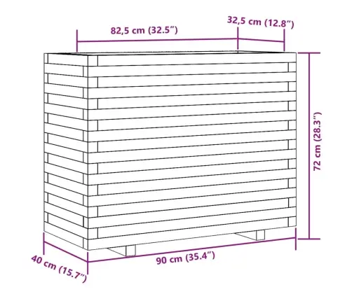 Sodo Lovelis, Baltas, 90X40X72cm Pušies Medienos Masyvas