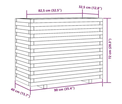 Aia Taimekast, Vahapruun, 90X40X72 cm Männipuit
