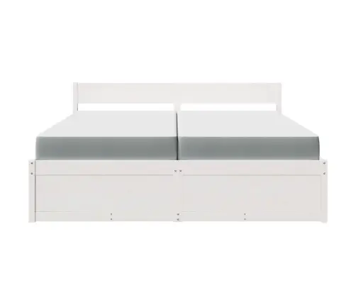 Gulta Ar Atvilktnēm Un Matraci, Balta, 200X200 Cm, Priedes Koks Vidaxl