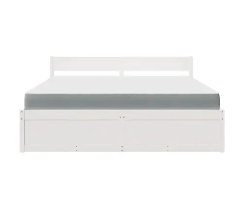 Gulta Ar Atvilktnēm Un Matraci, Balta, 180X200 Cm, Priedes Koks Vidaxl