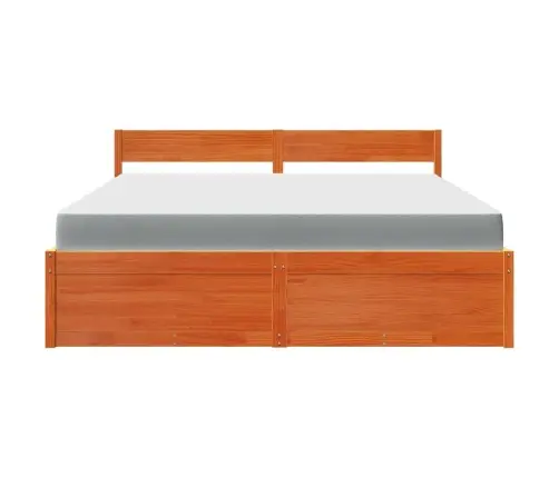 Lova Su Stalčiais Ir Čiužiniu, Vaško Ruda, 180X200cm Pušis