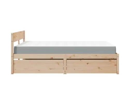 Voodi Sahtlite Ja Madratsiga, 140X200 cm Männipuit Voodi Sahtlite Ja Madratsiga, 140X200 cm Männipuit