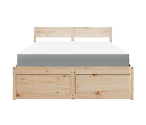 Gulta Ar Atvilktnēm Un Matraci, 120X200 Cm, Priedes Koks Vidaxl