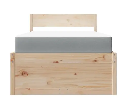 Voodi Sahtlite Ja Madratsiga, 90X200 cm Männipuit