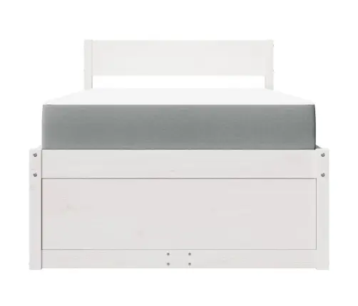 Gulta Ar Atvilktnēm Un Matraci, Balta, 90X200 Cm, Priedes Koks Vidaxl