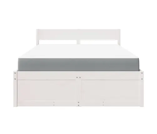 Gulta Ar Atvilktnēm Un Matraci, Balta, 120X190 Cm, Priedes Koks Vidaxl