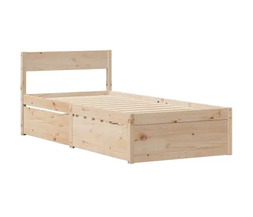 Gulta Ar Atvilktnēm Un Matraci, 90X190 Cm, Priedes Koks Vidaxl