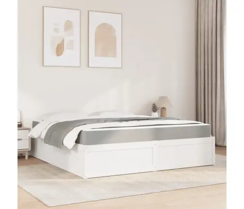 Gulta Ar Matraci, Balta, 180X200 Cm, Priedes Koks Vidaxl