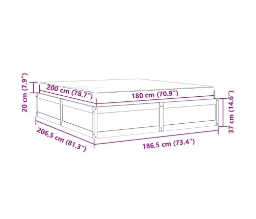 Gulta Ar Matraci, Balta, 180X200 Cm, Priedes Koks Vidaxl