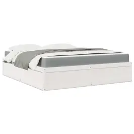 Gulta Ar Matraci, Balta, 180X200 Cm, Priedes Koks Vidaxl