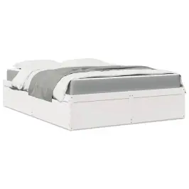 Gulta Ar Matraci, Balta, 160X200 Cm, Priedes Masīvkoks Vidaxl