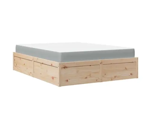 Gulta Ar Matraci, 140X200 Cm, Priedes Masīvkoks Vidaxl