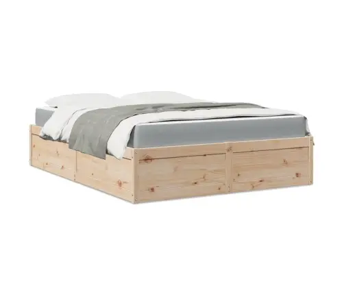 Gulta Ar Matraci, 140X200 Cm, Priedes Masīvkoks Vidaxl