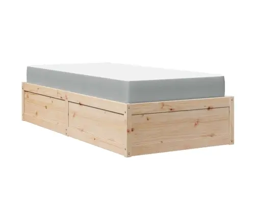 Gulta Ar Matraci, 90X200 Cm, Priedes Koks Vidaxl