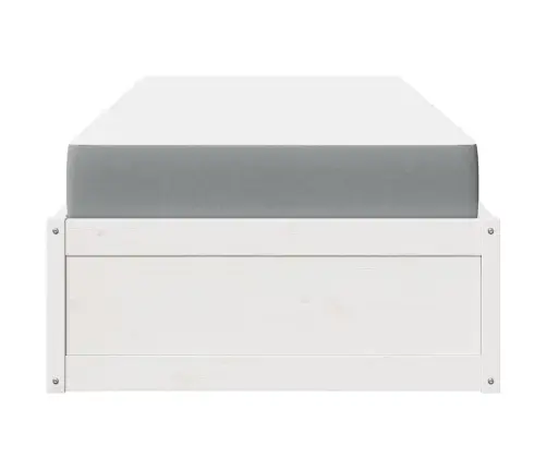 Voodi Koos Madratsiga, Valge, 90 X 190 cm Männipuit