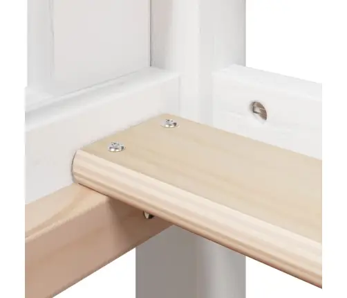 Divstāvu Gulta Ar Jumtu, Balta, 80X200 Cm, Priedes Masīvkoks Vidaxl