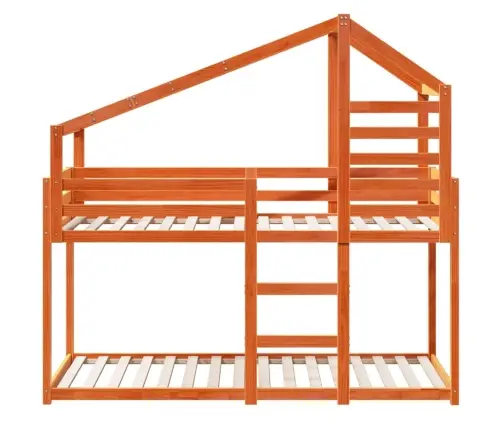 Katusega Narivoodi, Vahapruun, 90 X 200 cm Männipuit