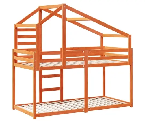 Katusega Narivoodi, Vahapruun, 90 X 200 cm Männipuit