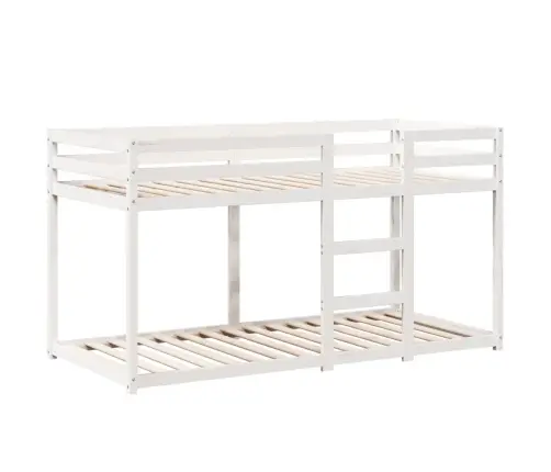 Divstāvu Gulta Ar Jumtu, Balta, 75X190 Cm, Priedes Masīvkoks Vidaxl