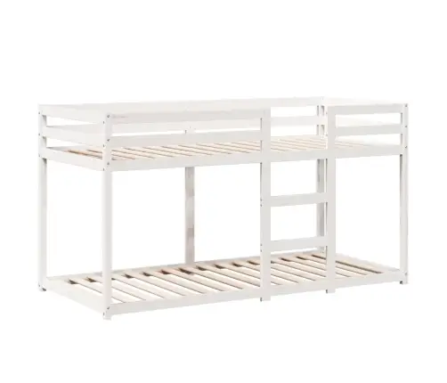 Katusega Narivoodi, Valge, 90 X 190 cm Männipuit