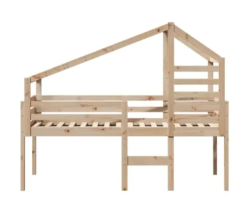 Kõrge Voodi, Katusega, 80 X 200 cm Männipuit