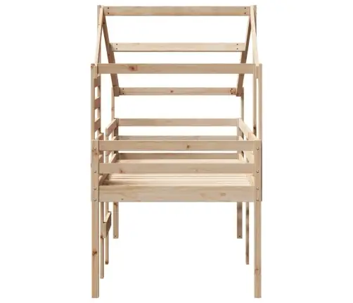 Kõrge Voodi, Katusega, 80 X 200 cm Männipuit