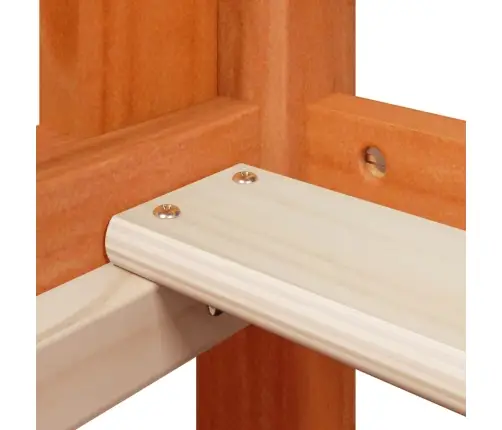 Aukšta Lova Su Stogu, Vaško Ruda, 80X200cm Pušies Masyvas