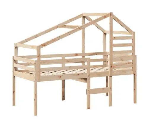 Kõrge Voodi, Katusega, 90X200 cm Männipuit