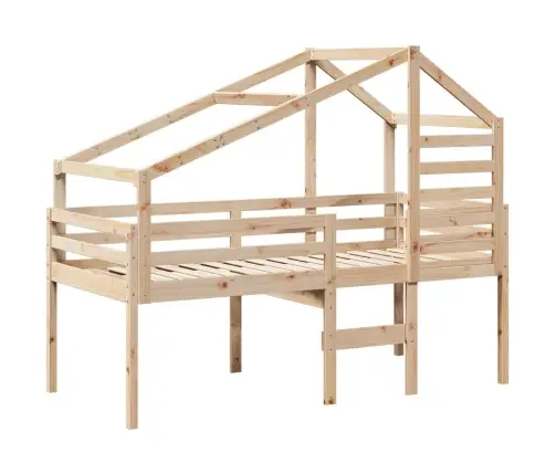 Kõrge Voodi, Katusega, 90 X 190 cm Männipuit