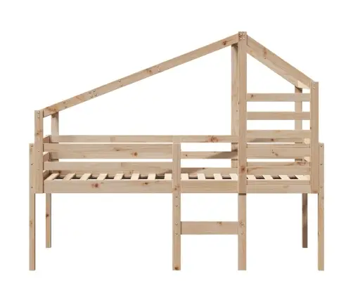 Kõrge Voodi, Katusega, 90 X 190 cm Männipuit