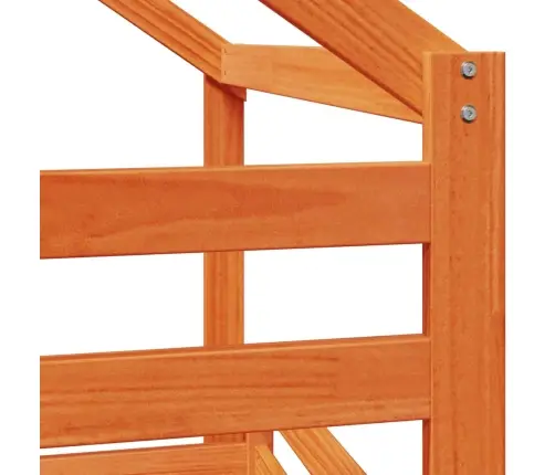 Augstā Gulta Ar Jumtu Vaska Brūnas 75X190 Cm Priedes Masīvkoks Vidaxl