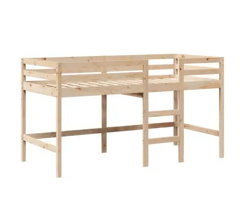 Aukšta Lova Su Kopėčiomis Ir Stogu, 90X190cm Pušies Masyvas