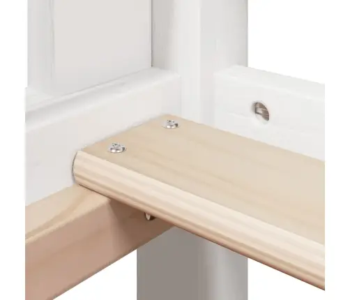 Kõrge Voodi Redeli Ja Katusega, Valge, 90 X 190 cm Männipuit