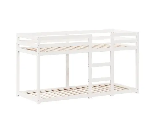 Divstāvu Gulta Ar Jumtu, Balta, 80X200 Cm, Priedes Masīvkoks Vidaxl