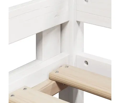 Divstāvu Gulta Ar Jumtu, Balta, 80X200 Cm, Priedes Masīvkoks Vidaxl