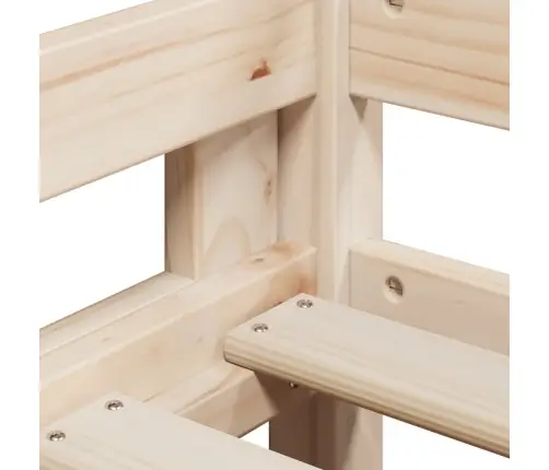 Divstāvu Gulta Ar Jumtu, 90X200 Cm, Priedes Masīvkoks Vidaxl