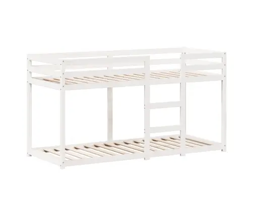 Divstāvu Gulta Ar Jumtu, Balta, 90X190 Cm, Priedes Masīvkoks Vidaxl