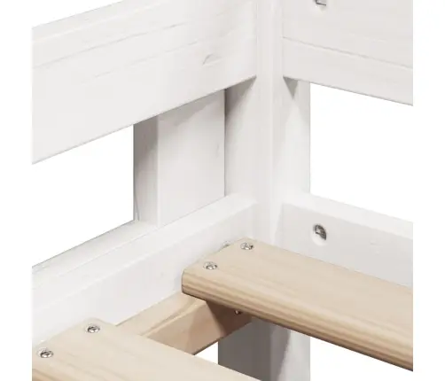 Divstāvu Gulta Ar Jumtu, Balta, 90X190 Cm, Priedes Masīvkoks Vidaxl