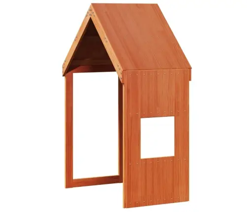 Divstāvu Gulta Ar Jumtu, Vaska Brūna, 90X190 Cm, Priedes Koks Vidaxl