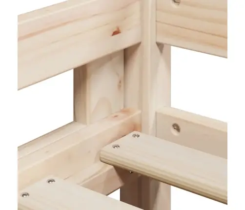 Divstāvu Gulta Ar Jumtu, 90X190 Cm, Priedes Masīvkoks Vidaxl