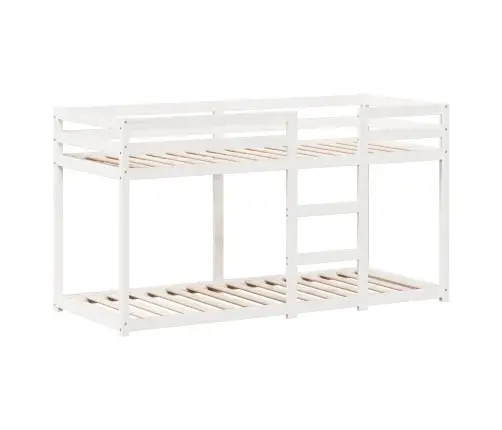 Divstāvu Gulta Ar Jumtu, Balta, 75X190 Cm, Priedes Masīvkoks Vidaxl