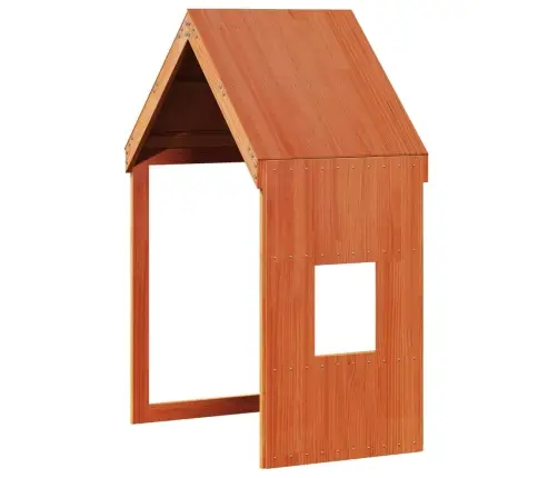 Augstā Gulta Ar Jumtu Vaska Brūnas 80X200 Cm Priedes Masīvkoks Vidaxl